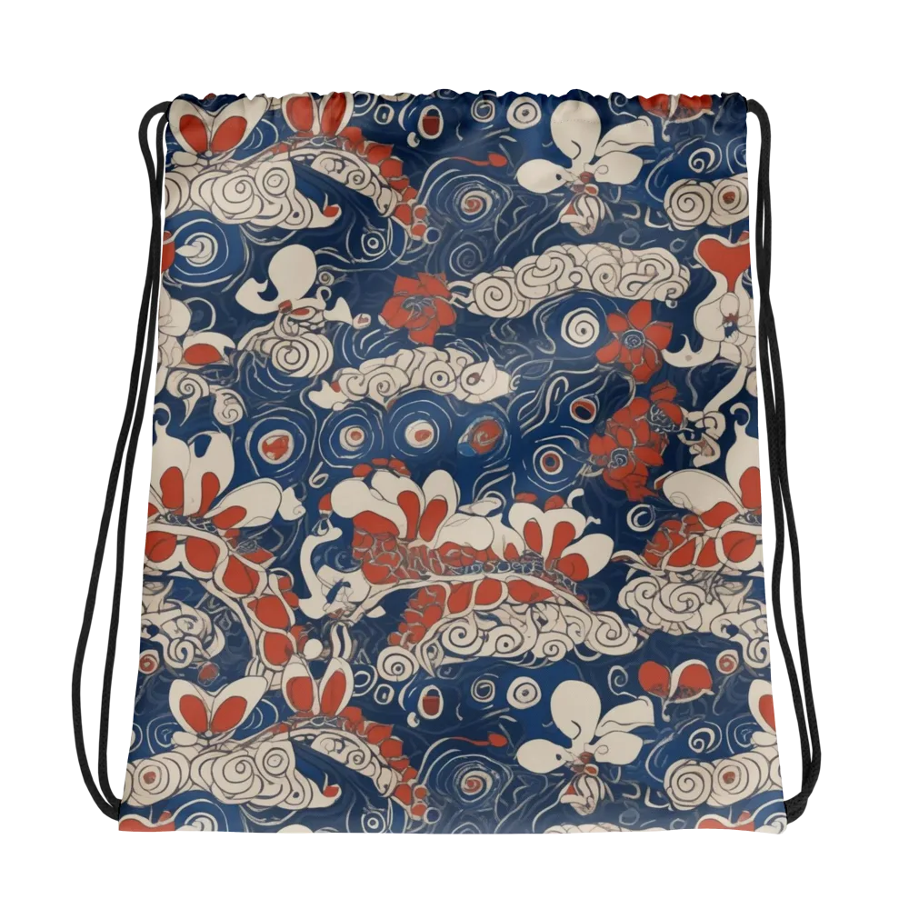 Scarlet Swirl on Drawstring Bag — Photo