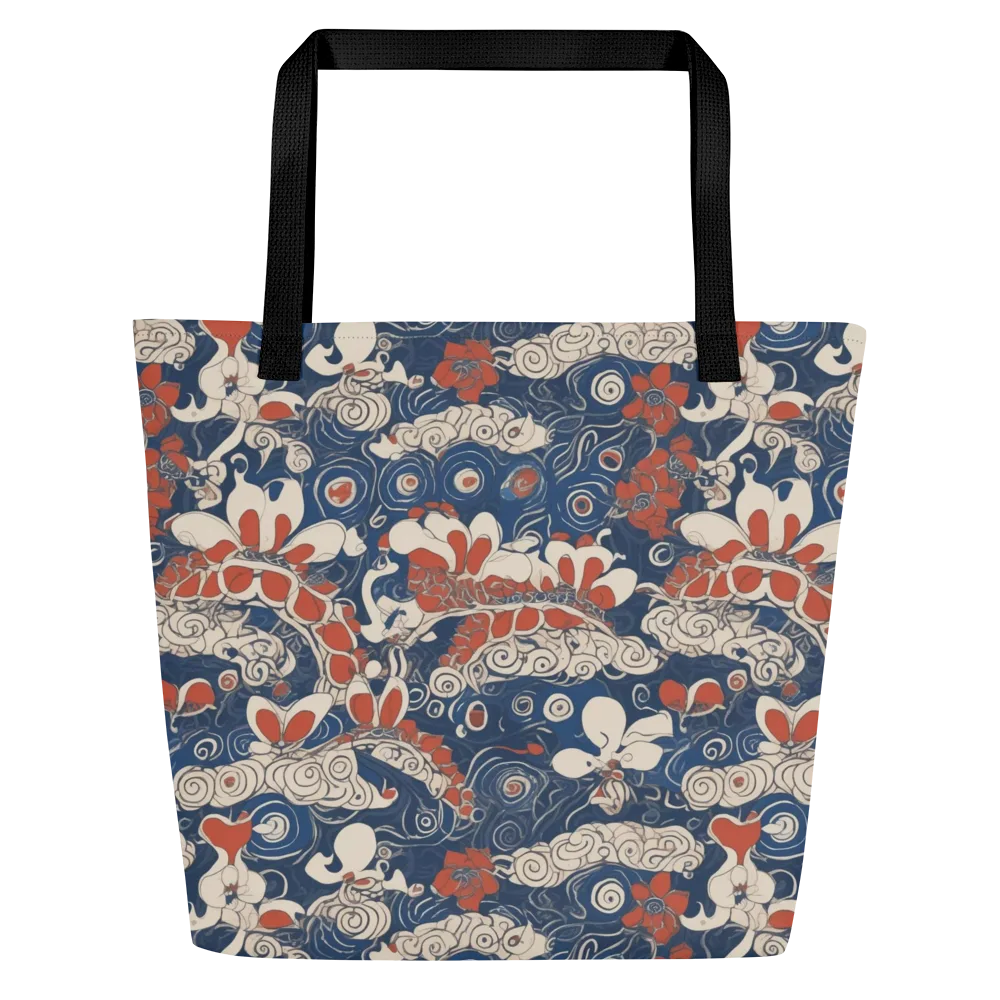 Scarlet Swirl on Large Tote Bag W/ Pocket — Front