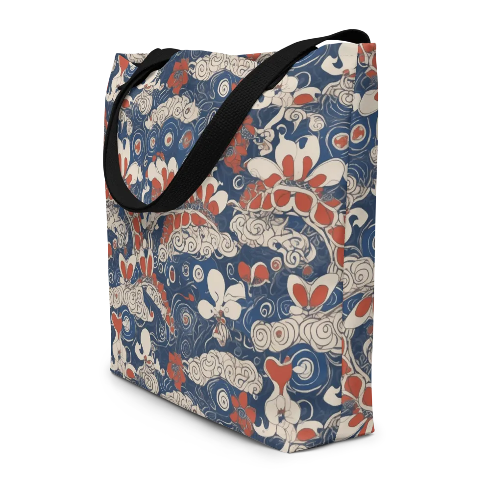 Scarlet Swirl on Large Tote Bag W/ Pocket — Front