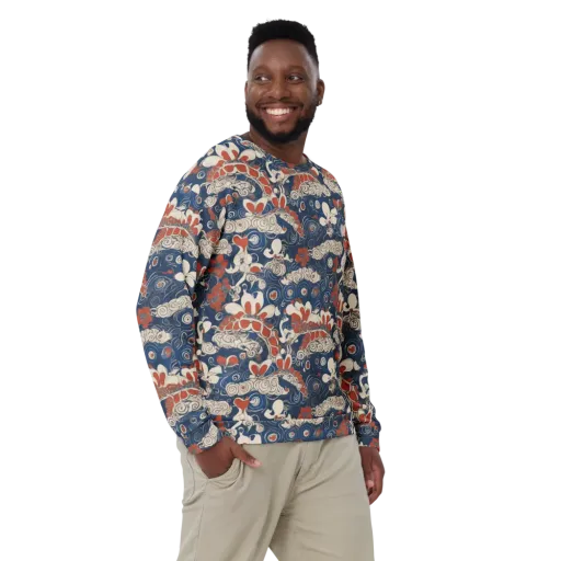 Scarlet Swirl on a Sweatshirt