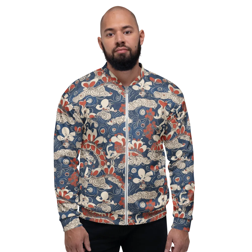 Scarlet Swirl on Bomber Jacket — Front