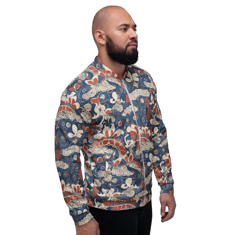Scarlet Swirl on Bomber Jacket — Right