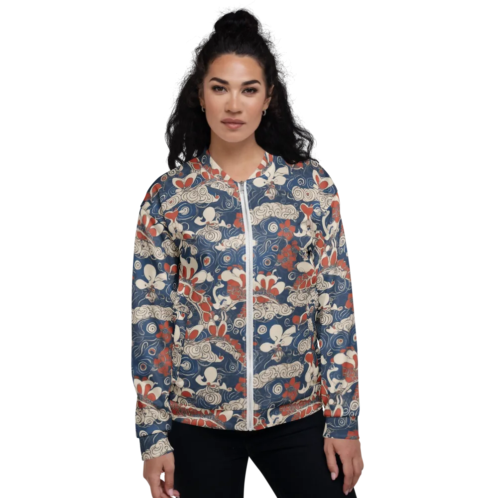 Scarlet Swirl on Bomber Jacket — Front