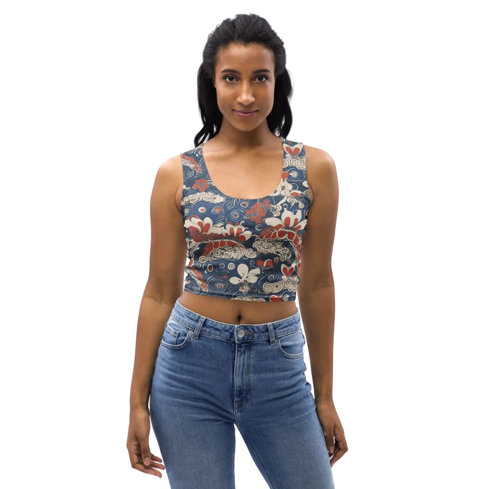 Scarlet Swirl on Crop Top — Front