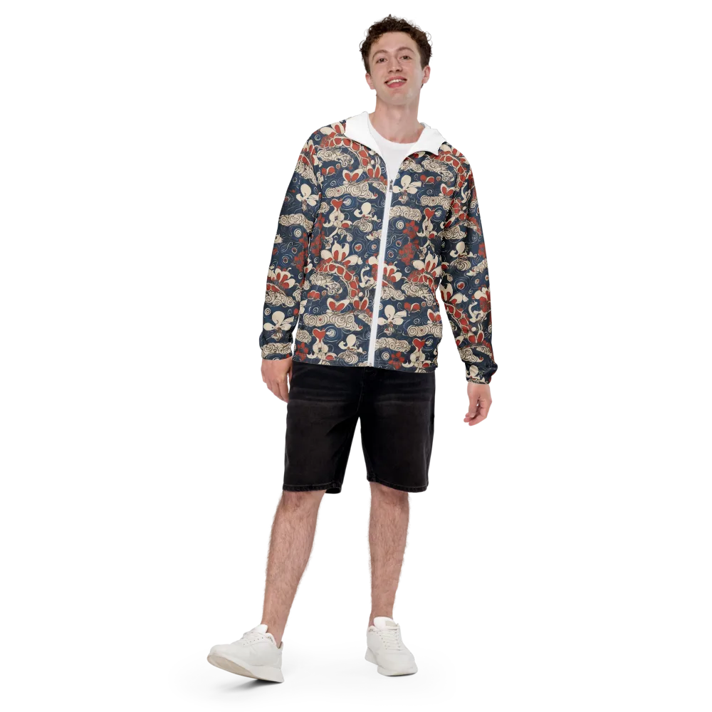 Scarlet Swirl on Men's Windbreaker — Front