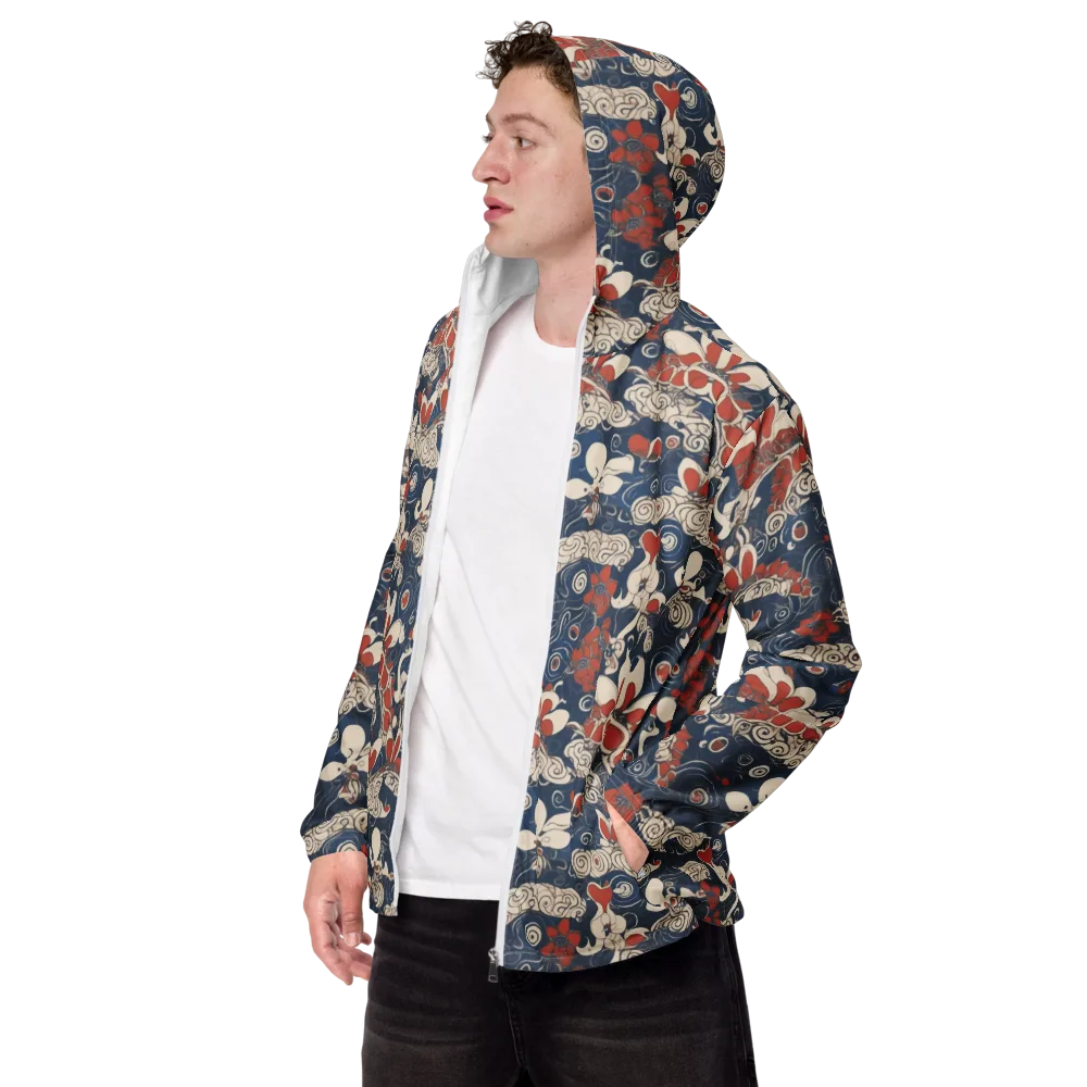 Scarlet Swirl on Men's Windbreaker — Left Front