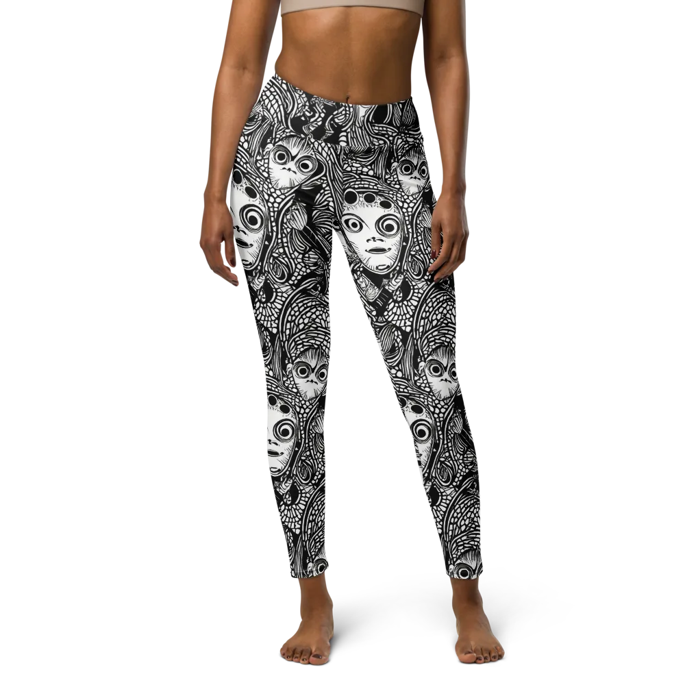 Ink-eyed Reverie on Yoga Leggings — Front