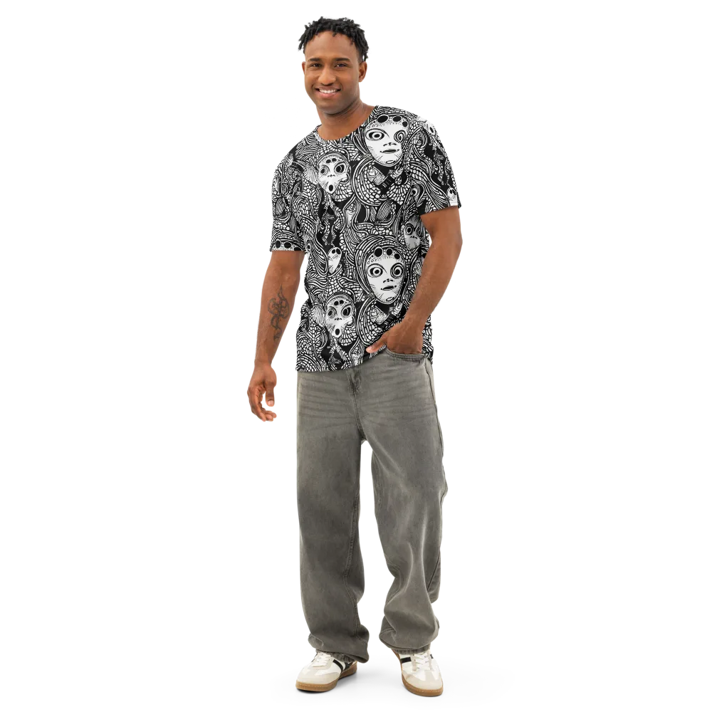 Ink-eyed Reverie on Men's Cotton Crew Neck T-Shirt — Front