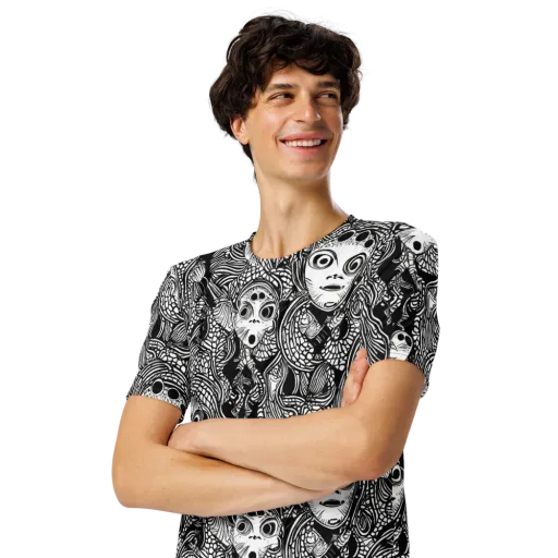 Ink-eyed Reverie on a Men's Crew Neck T-Shirt
