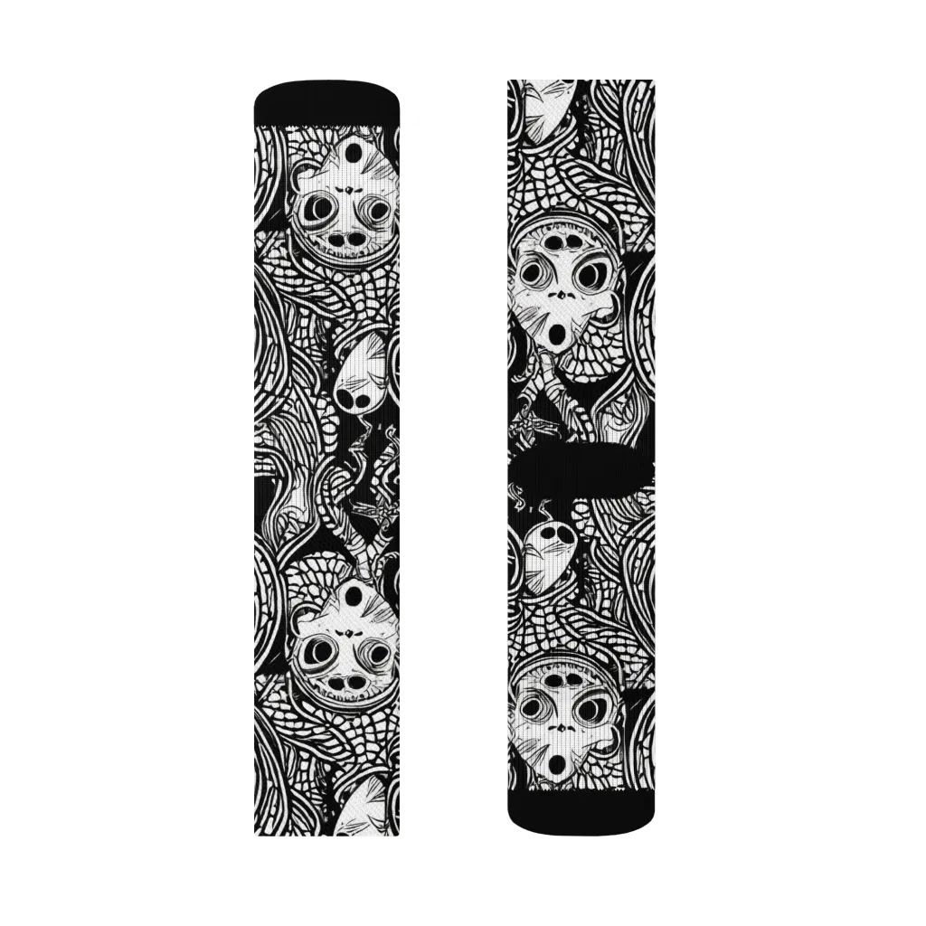 Ink-eyed Reverie on Socks — Right Sock