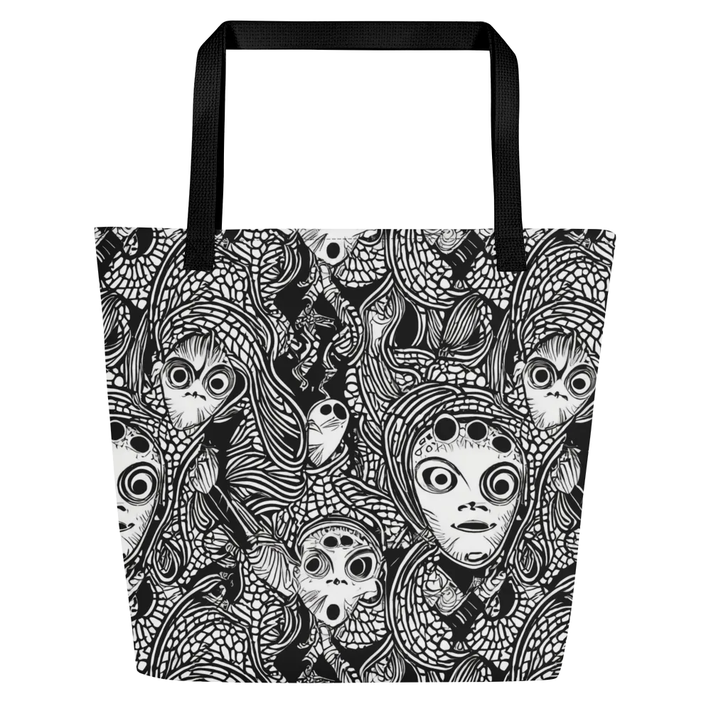 Ink-eyed Reverie on Large Tote Bag W/ Pocket — Front