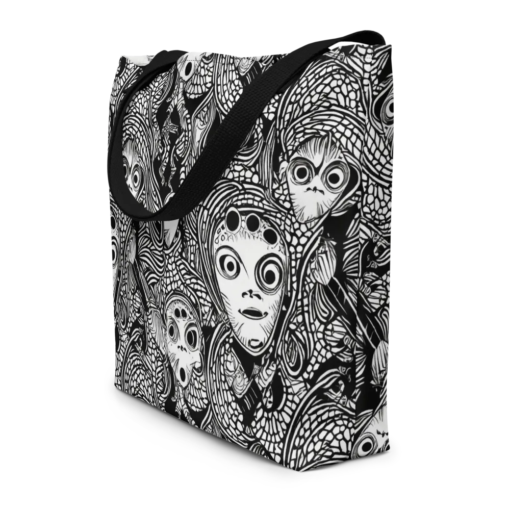 Ink-eyed Reverie on Large Tote Bag W/ Pocket — Front