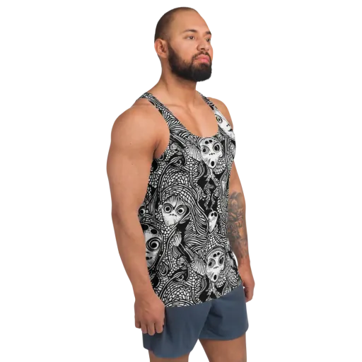 Ink-eyed Reverie on a Men's Tank Top