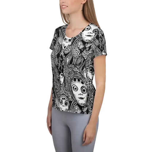 Ink-eyed Reverie Women's Athletic T-Shirt on model