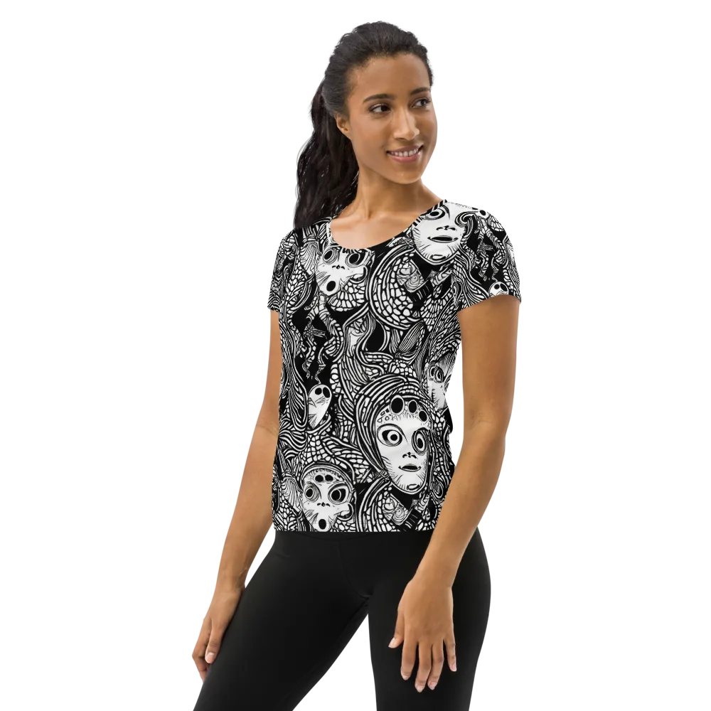 Ink-eyed Reverie on Women's Athletic T-Shirt — Left