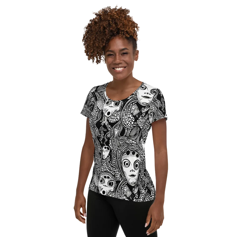 Ink-eyed Reverie on Women's Athletic T-Shirt — Left