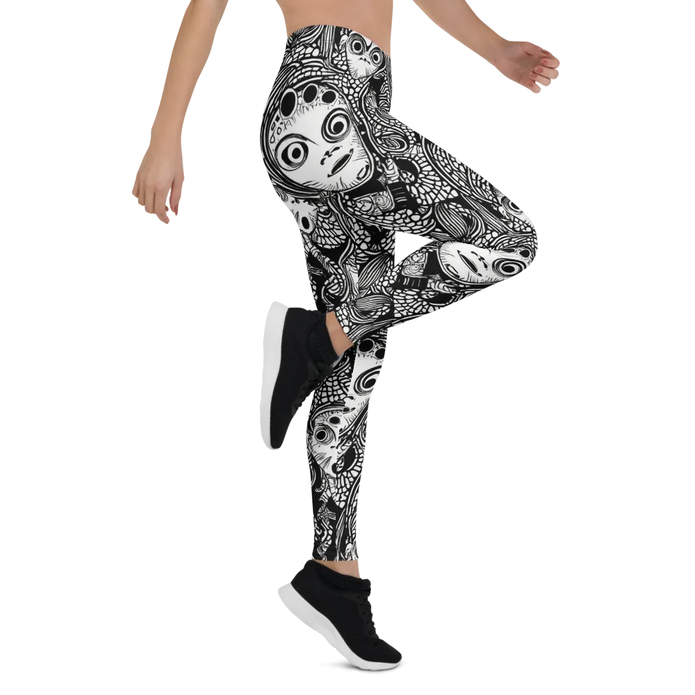 Ink-eyed Reverie on Leggings — Right