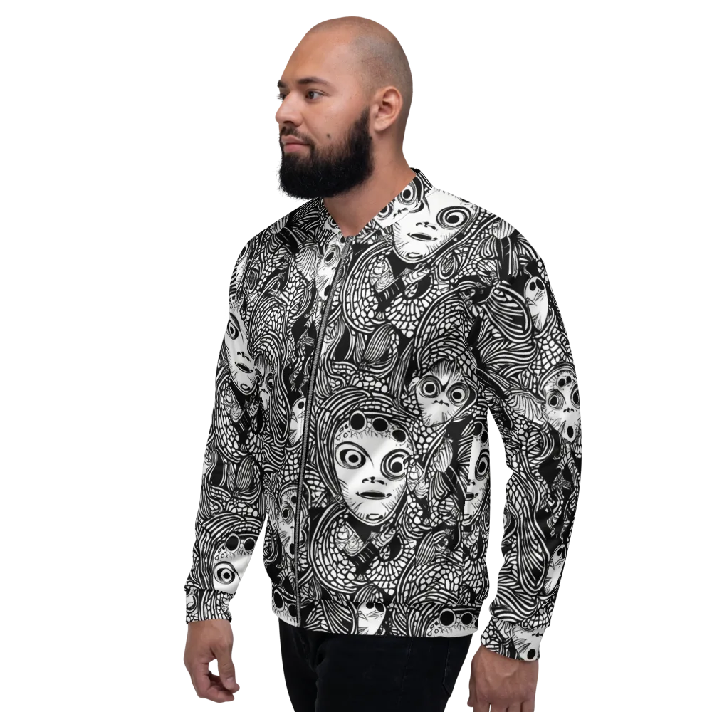Ink-eyed Reverie on Bomber Jacket — Left