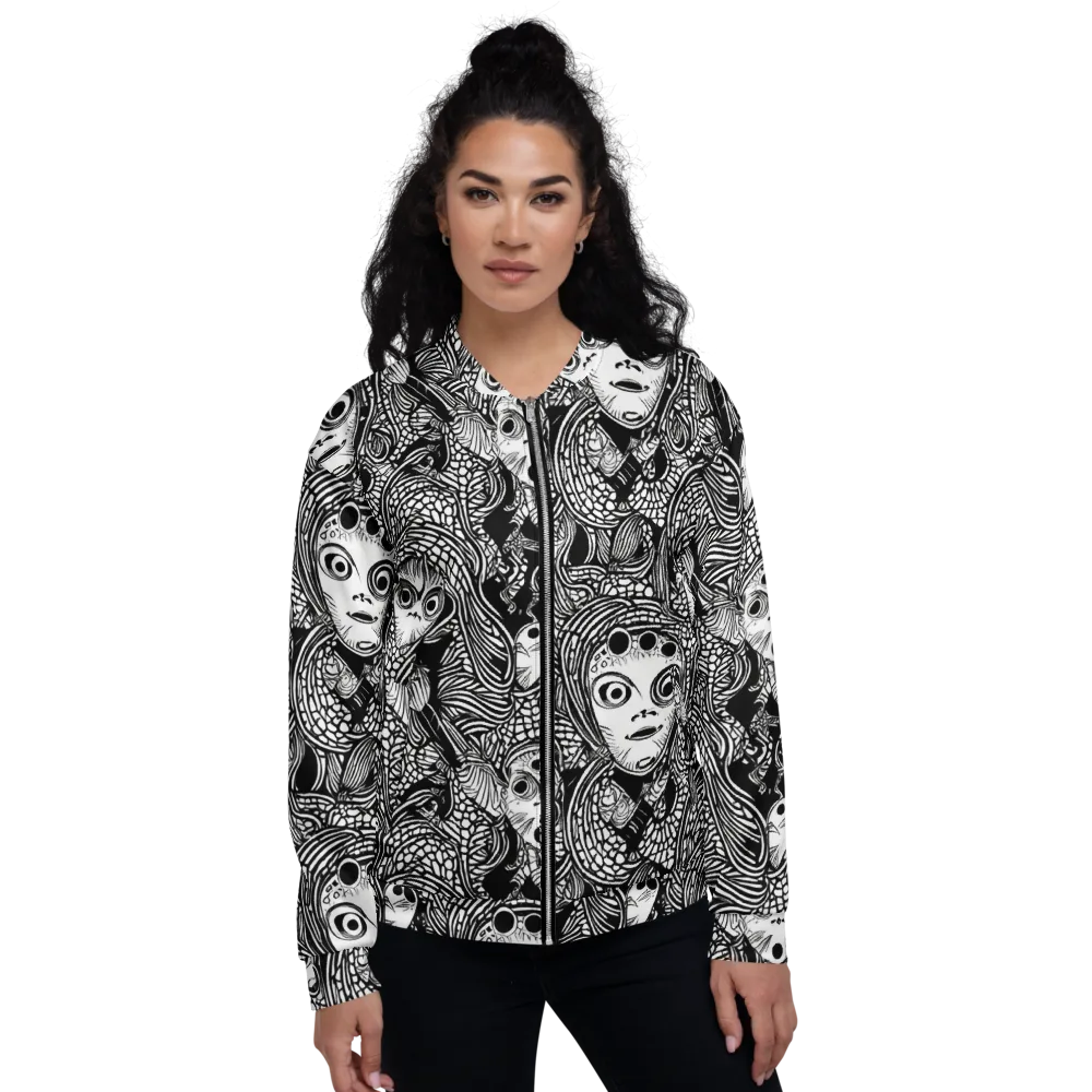 Ink-eyed Reverie on Bomber Jacket — Front