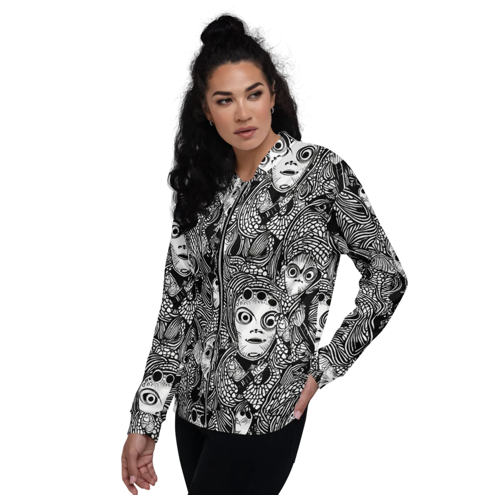 Ink-eyed Reverie on Bomber Jacket — Left