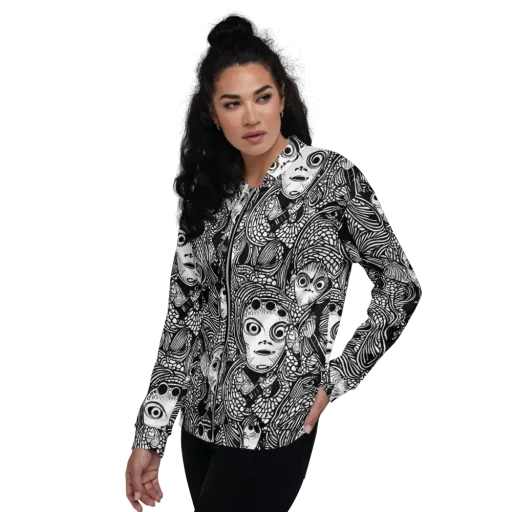Ink-eyed Reverie on a Bomber Jacket