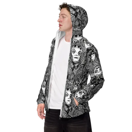 Ink-eyed Reverie on a Men's Windbreaker