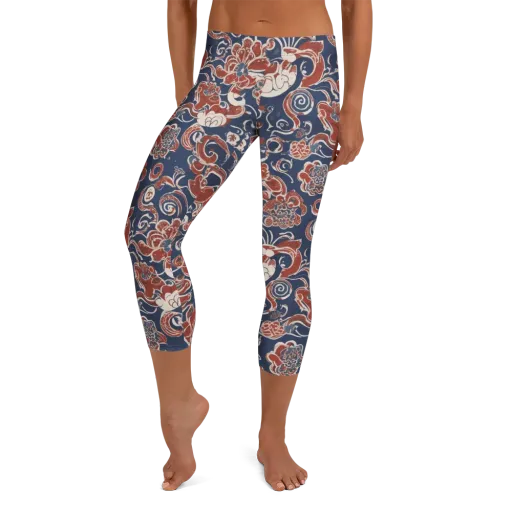 Indigo Rococo on a Capri Leggings