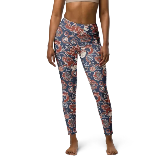 Indigo Rococo on a Yoga Leggings