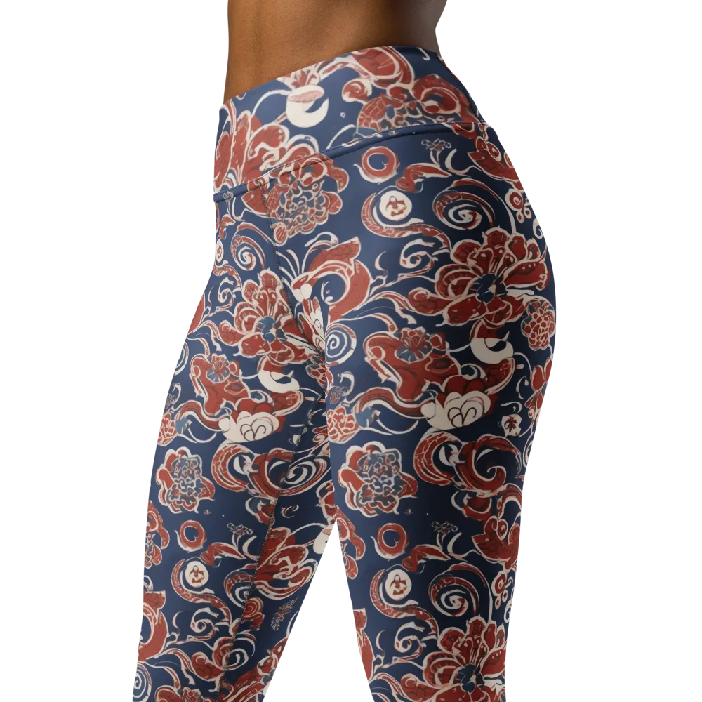 Indigo Rococo on Yoga Leggings — Left Front