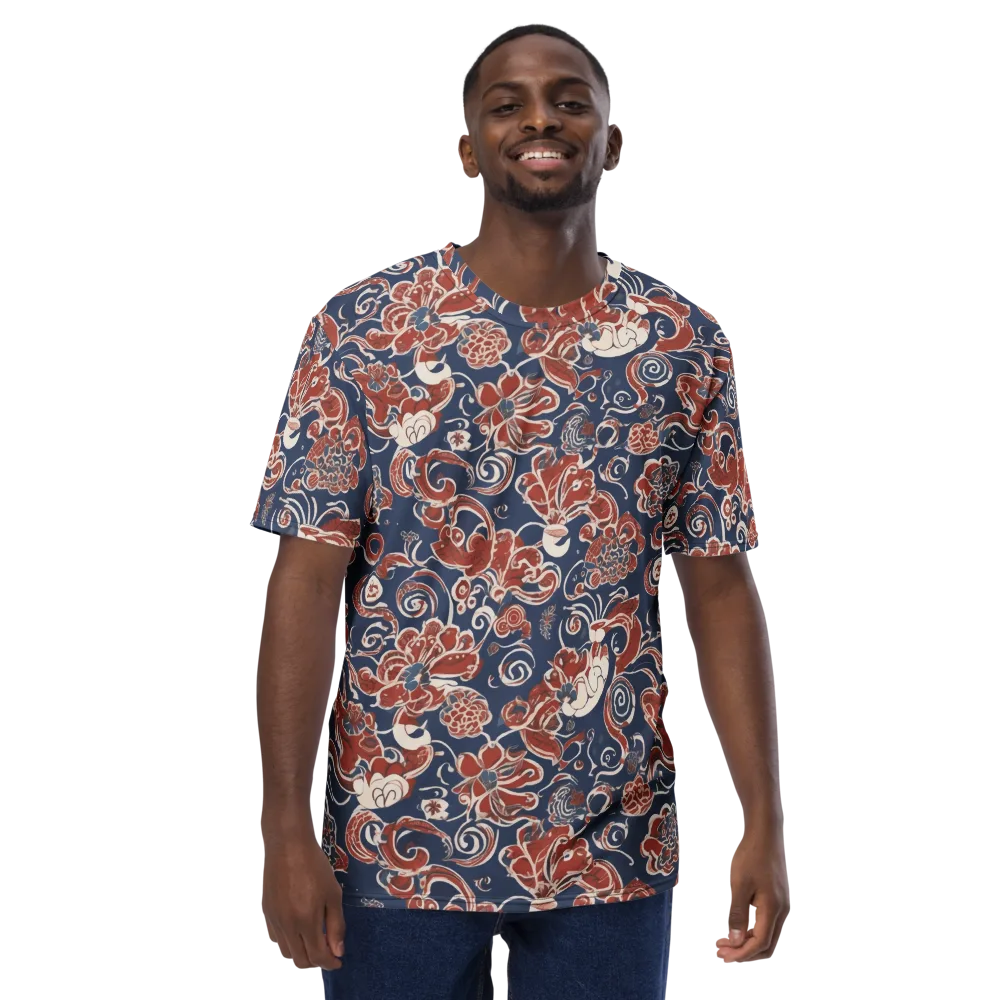 Indigo Rococo on Men's Crew Neck T-Shirt — Front