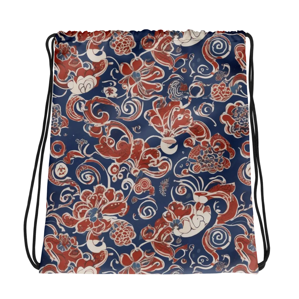 Indigo Rococo on Drawstring Bag — Photo
