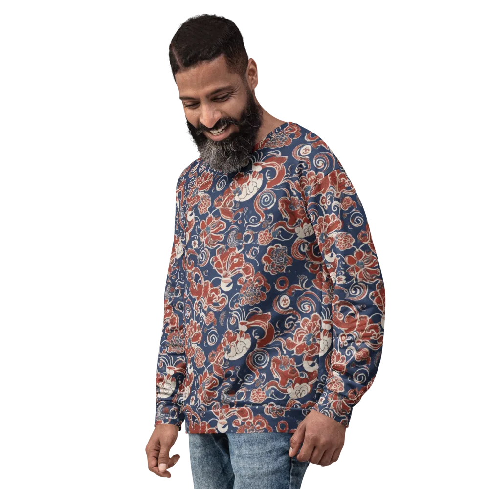 Indigo Rococo on Sweatshirt — Left Front