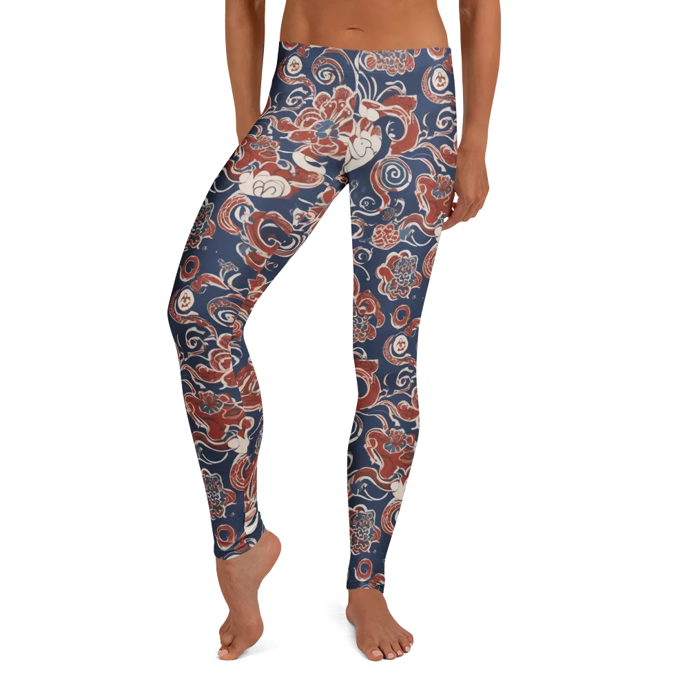 Indigo Rococo on Leggings — Front