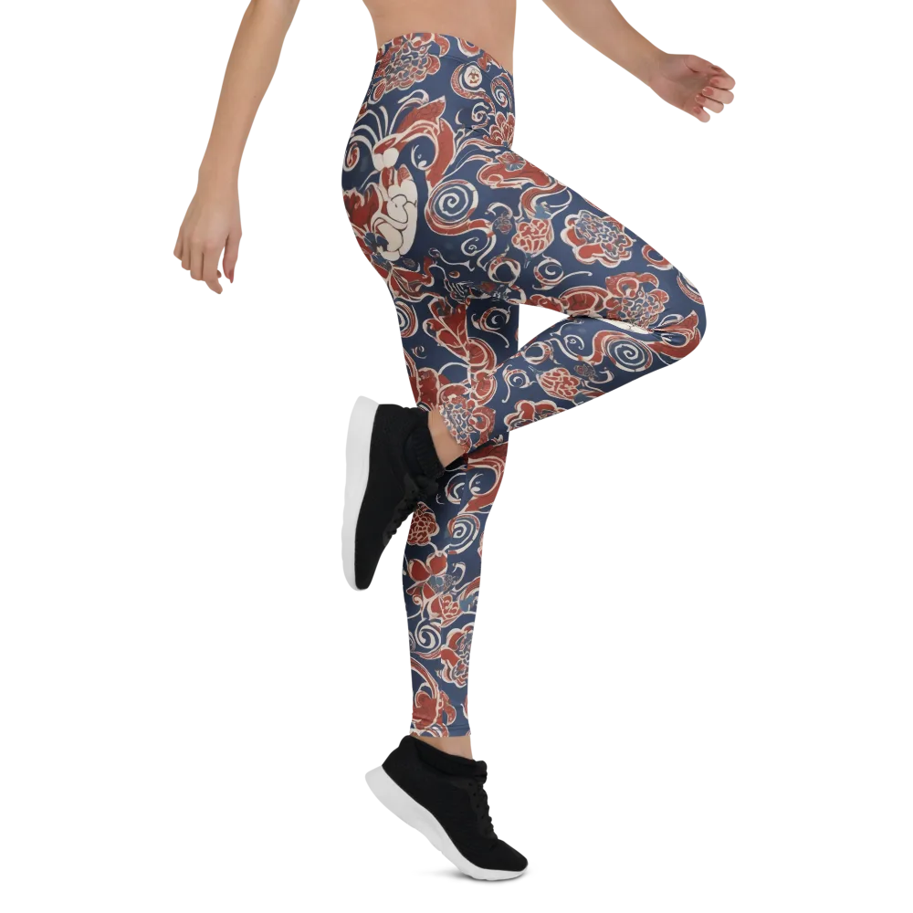 Indigo Rococo on Leggings — Right