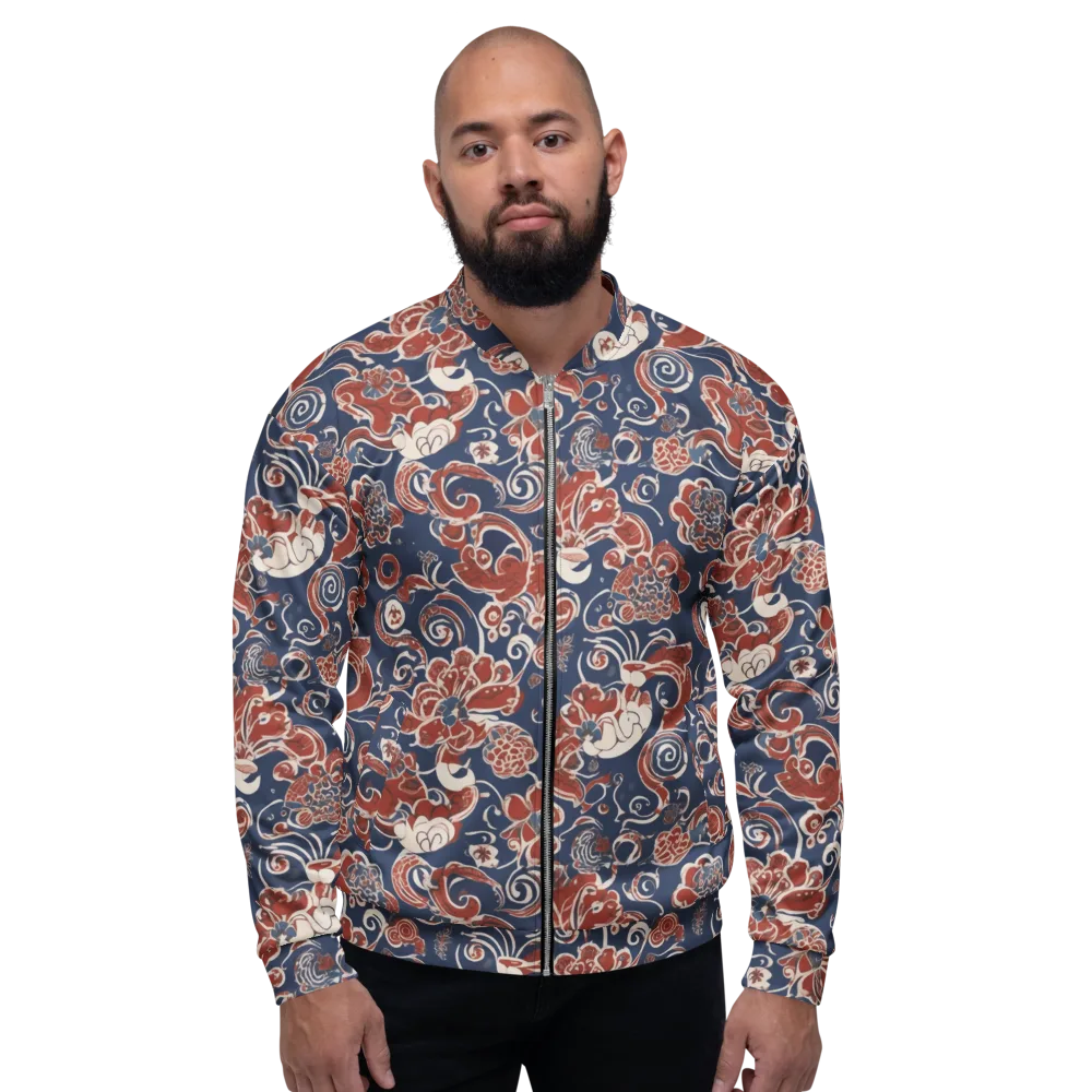 Indigo Rococo on Bomber Jacket — Front