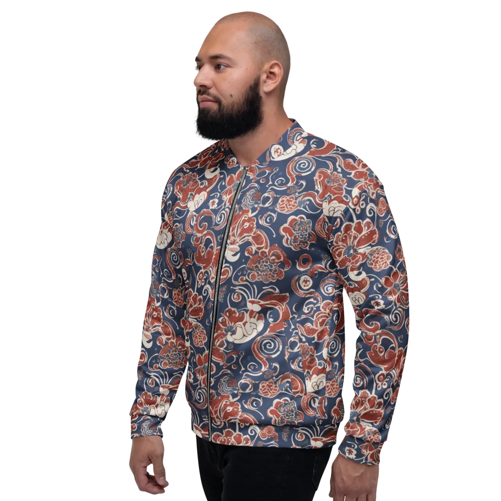 Indigo Rococo on Bomber Jacket — Left