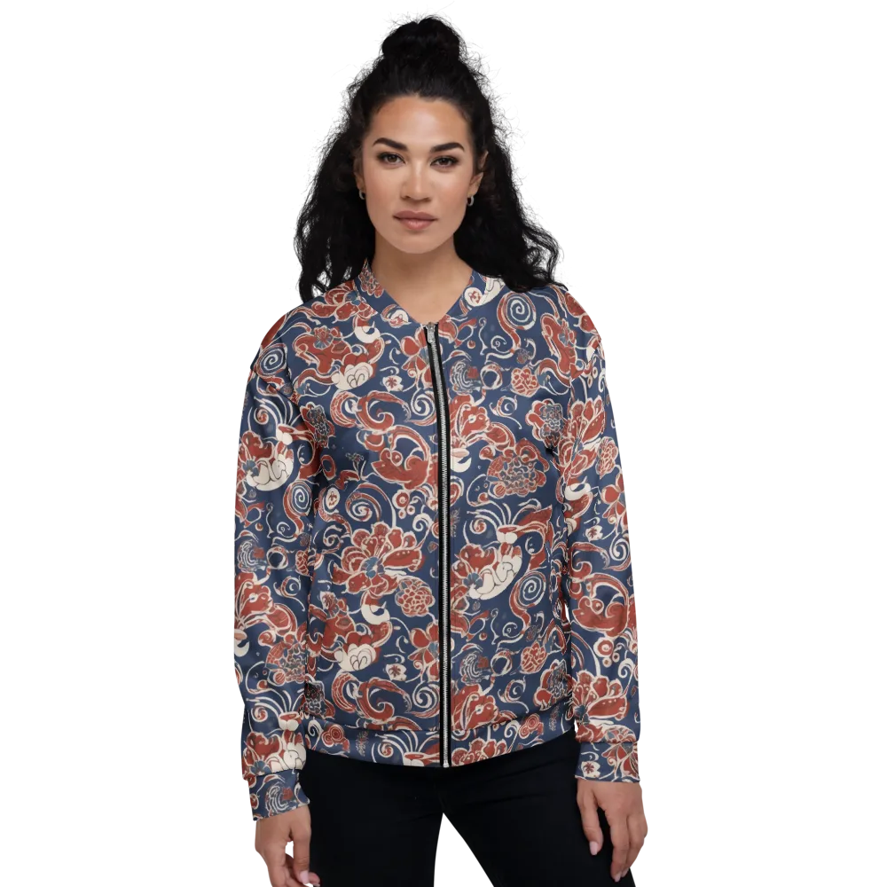 Indigo Rococo on Bomber Jacket — Front