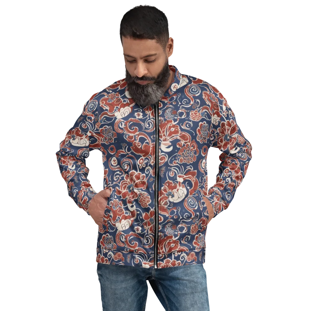 Indigo Rococo on Bomber Jacket — Front
