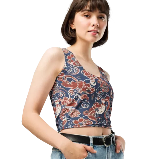 Indigo Rococo on a Crop Top