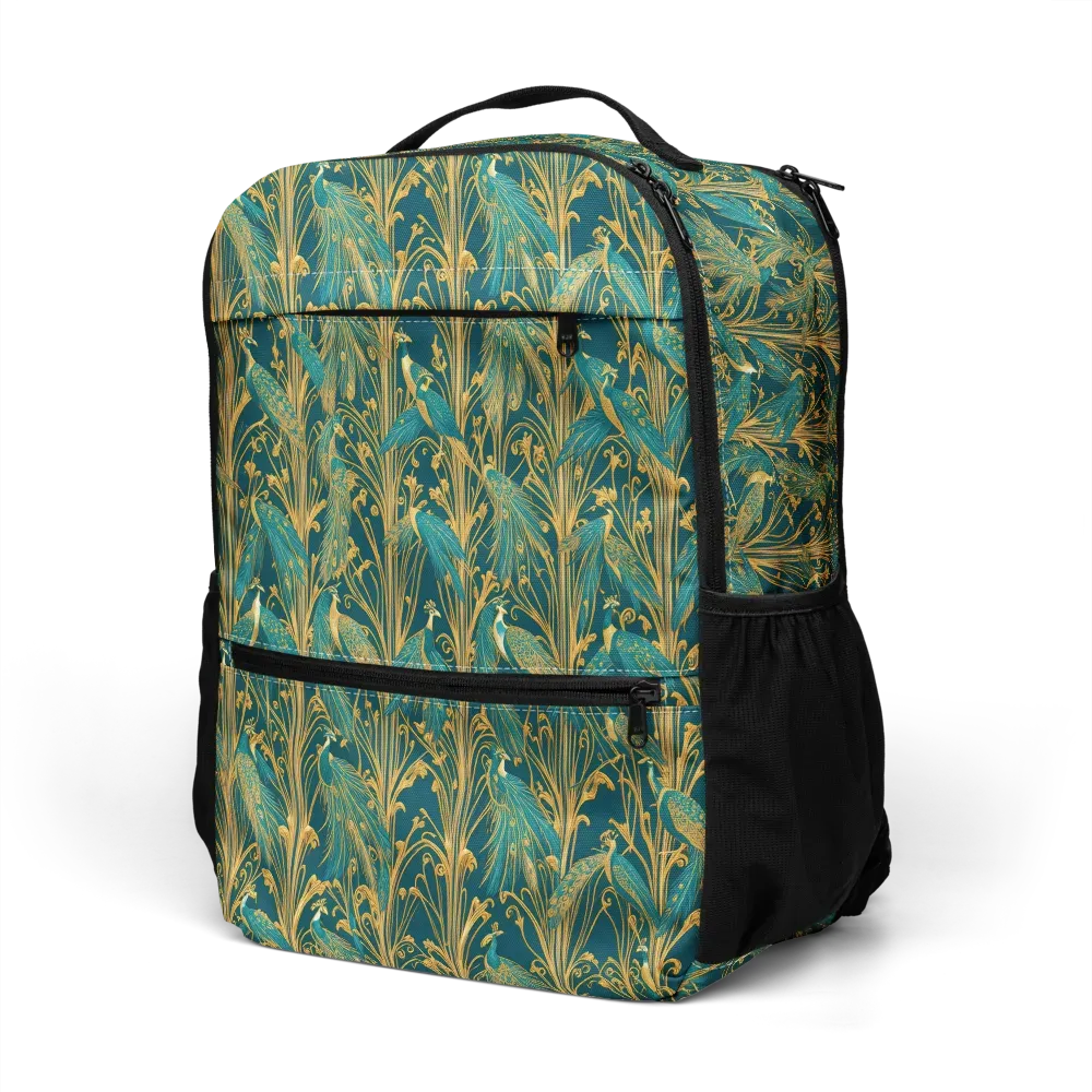 Gilded Peacock on Utility Backpack — Left Front