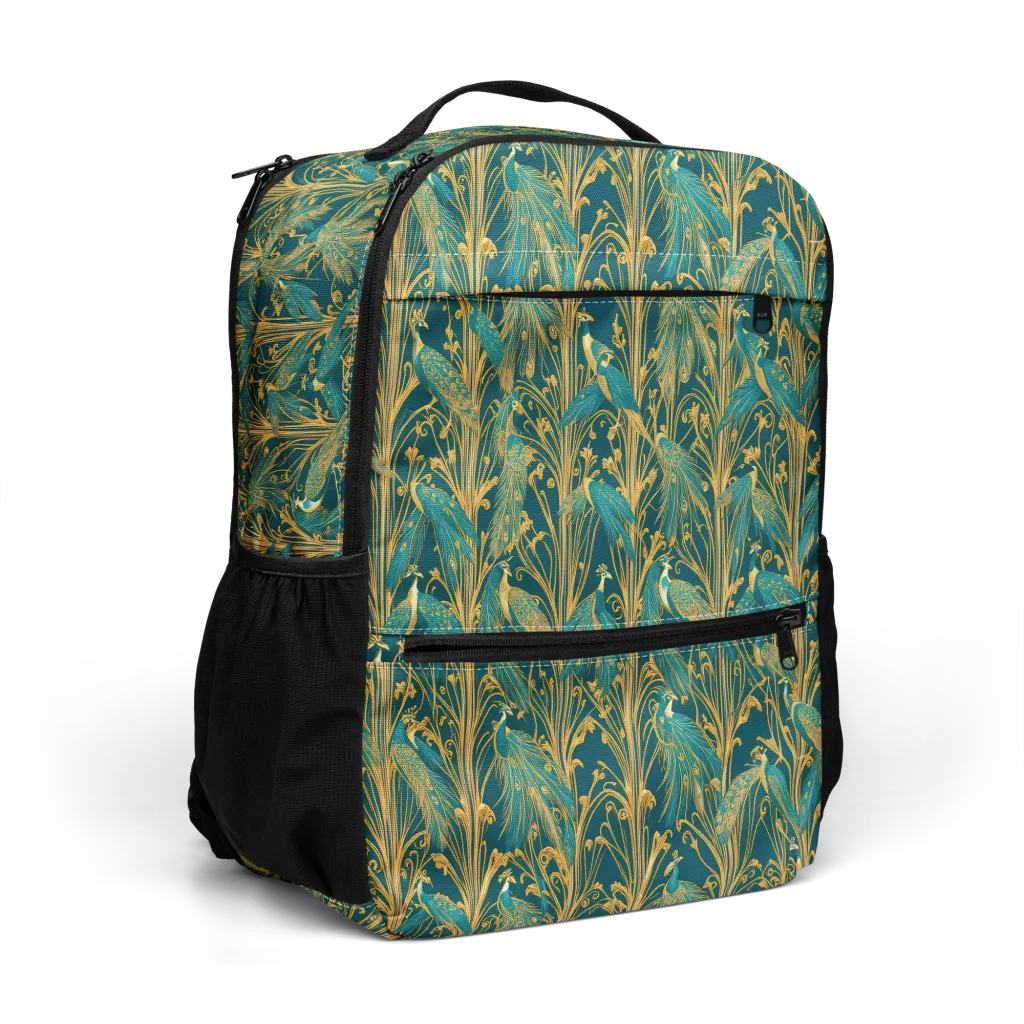 Gilded Peacock on Utility Backpack — Right Front