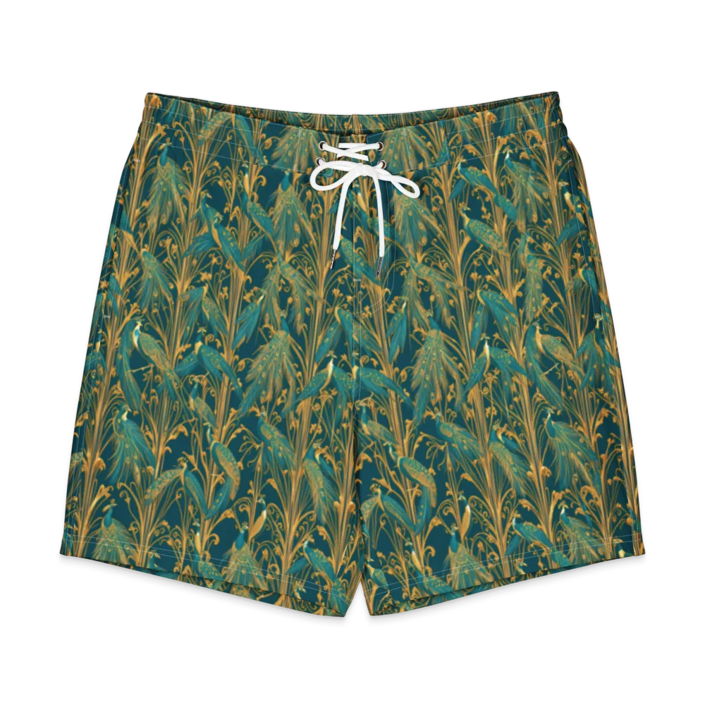 Gilded Peacock on Men's Board Shorts — Front
