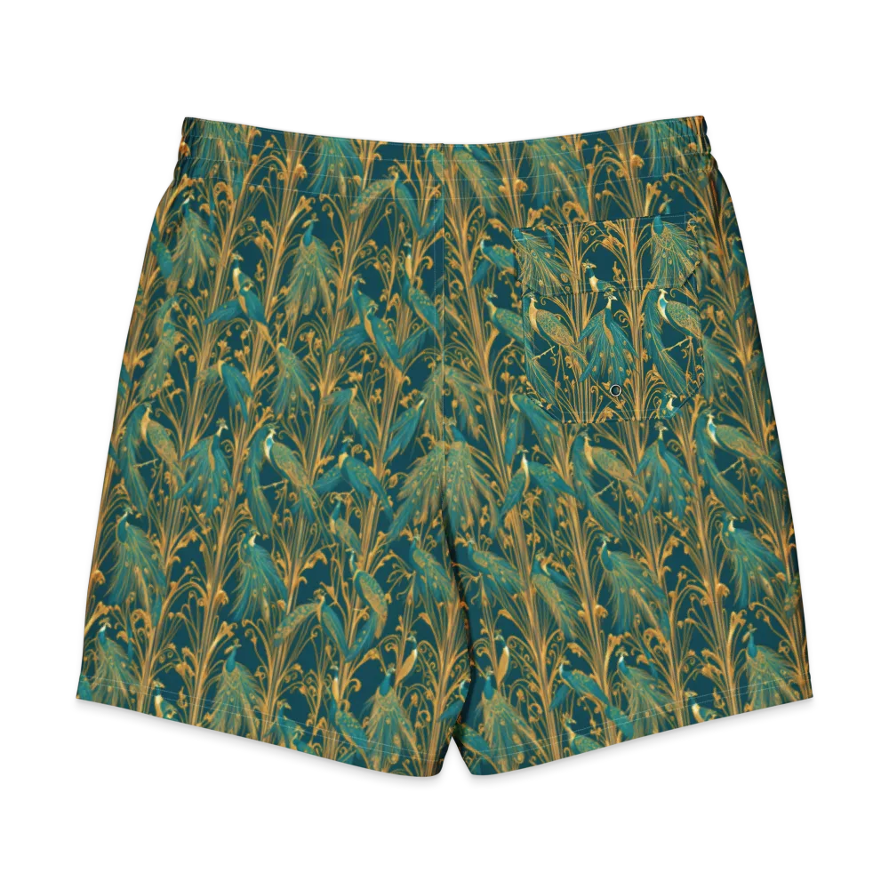 Gilded Peacock on Men's Board Shorts — Back