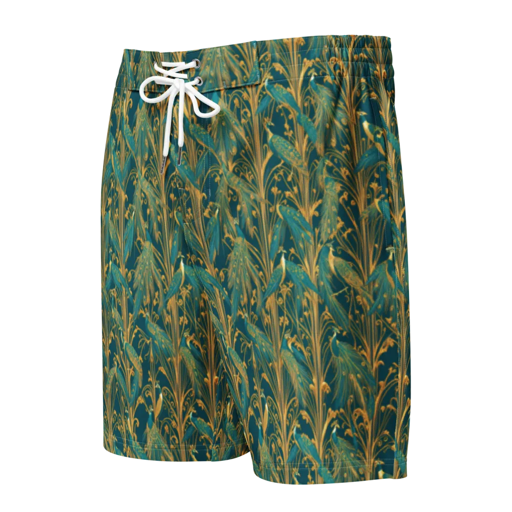 Gilded Peacock on Men's Board Shorts — Front
