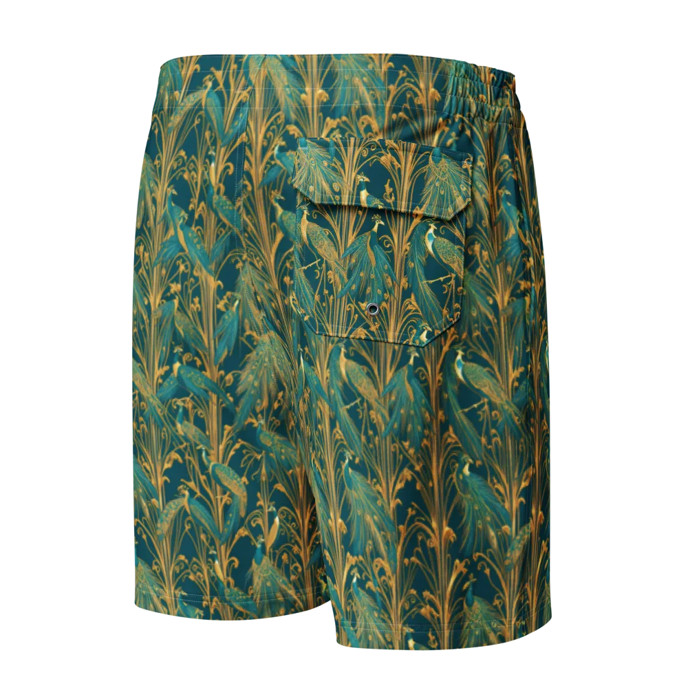 Gilded Peacock on Men's Board Shorts — Back