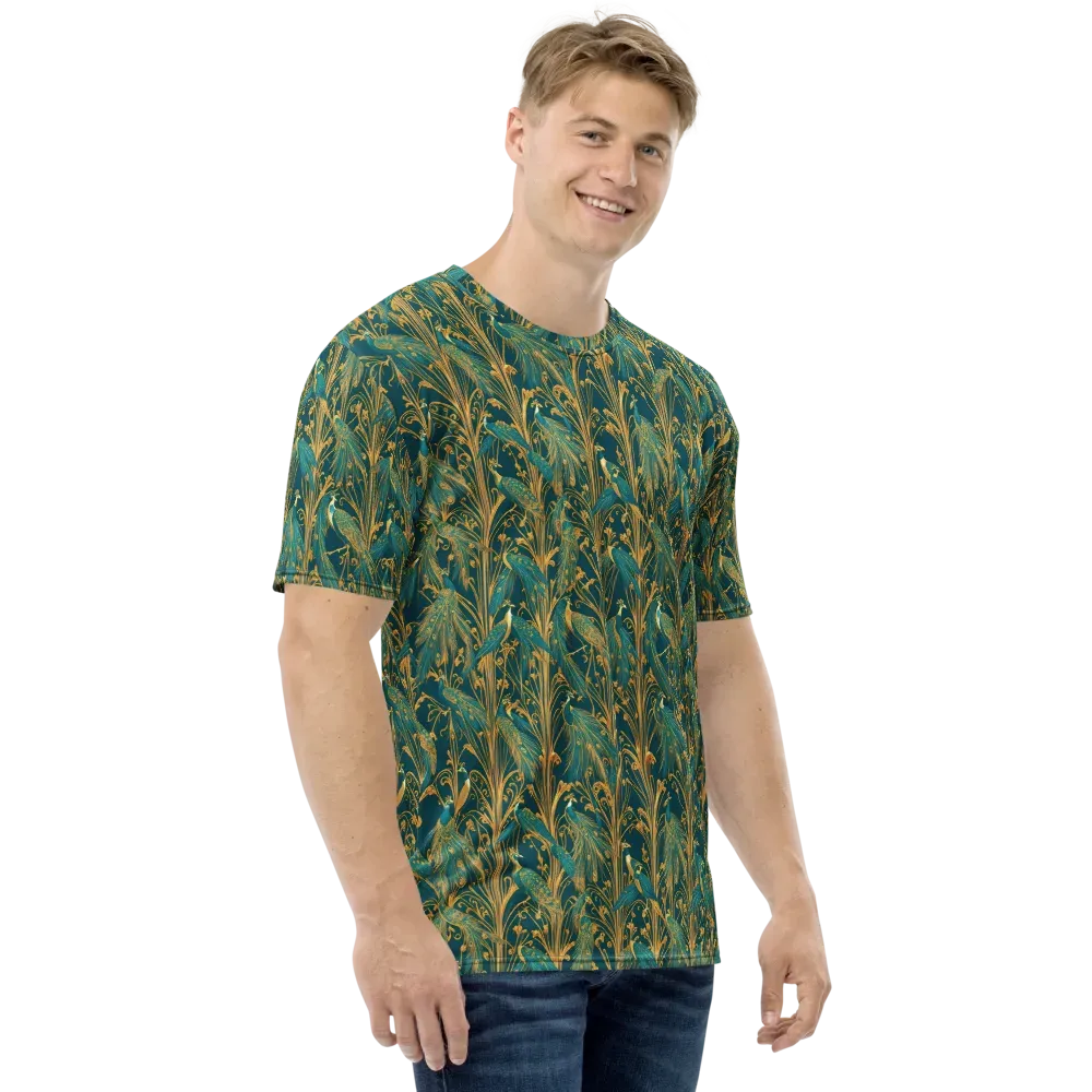 Gilded Peacock on Men's Crew Neck T-Shirt — Right