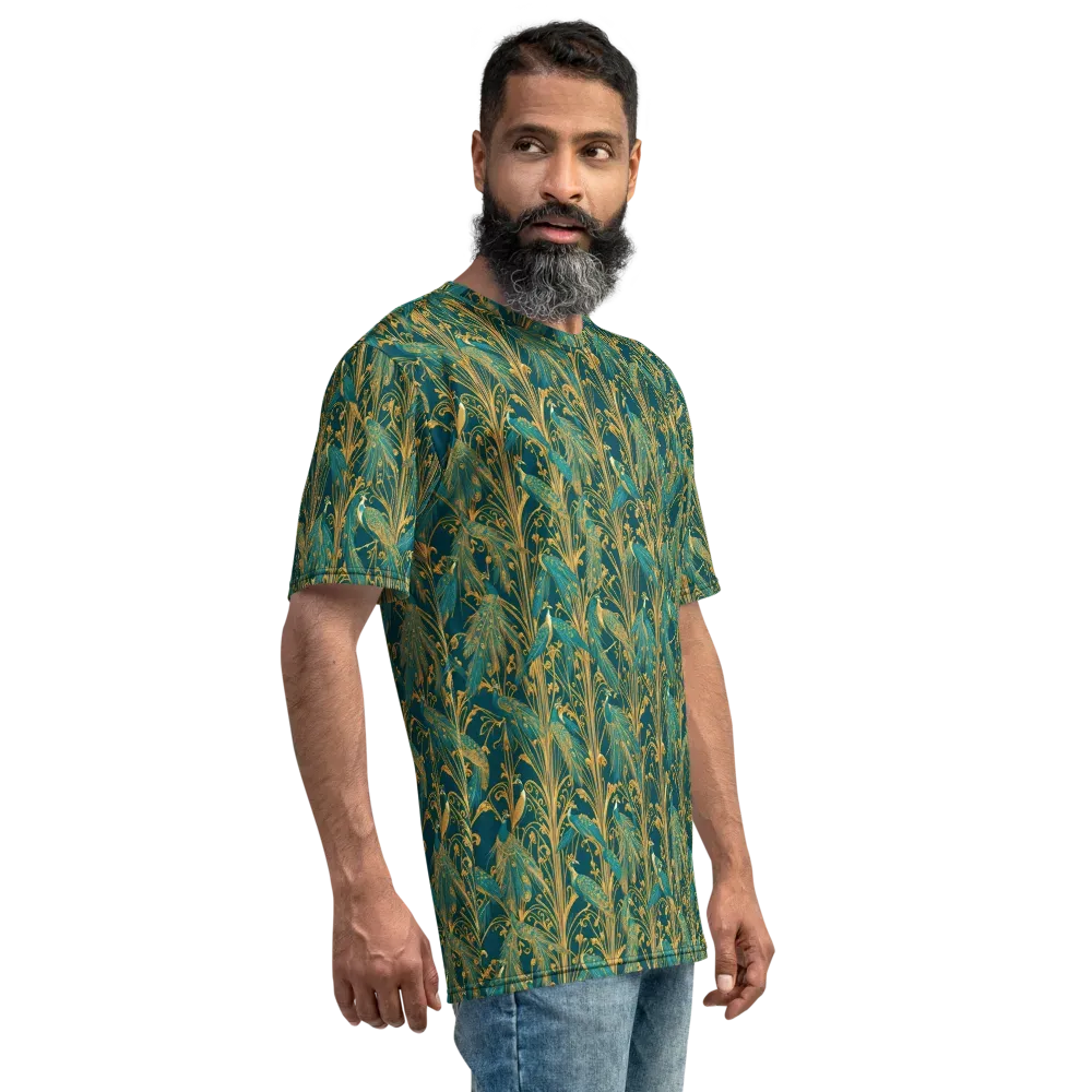 Gilded Peacock on Men's Crew Neck T-Shirt — Right