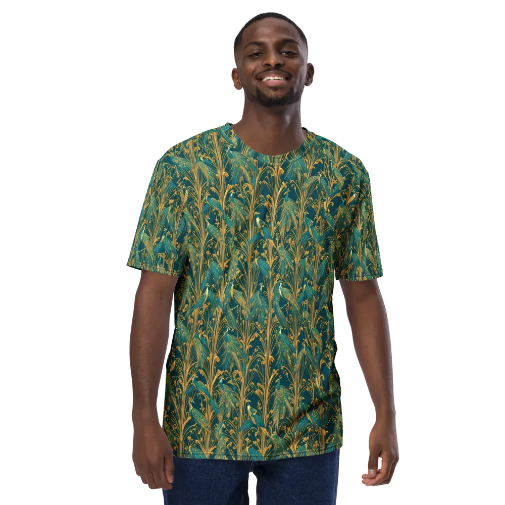 Gilded Peacock on Men's Crew Neck T-Shirt — Front
