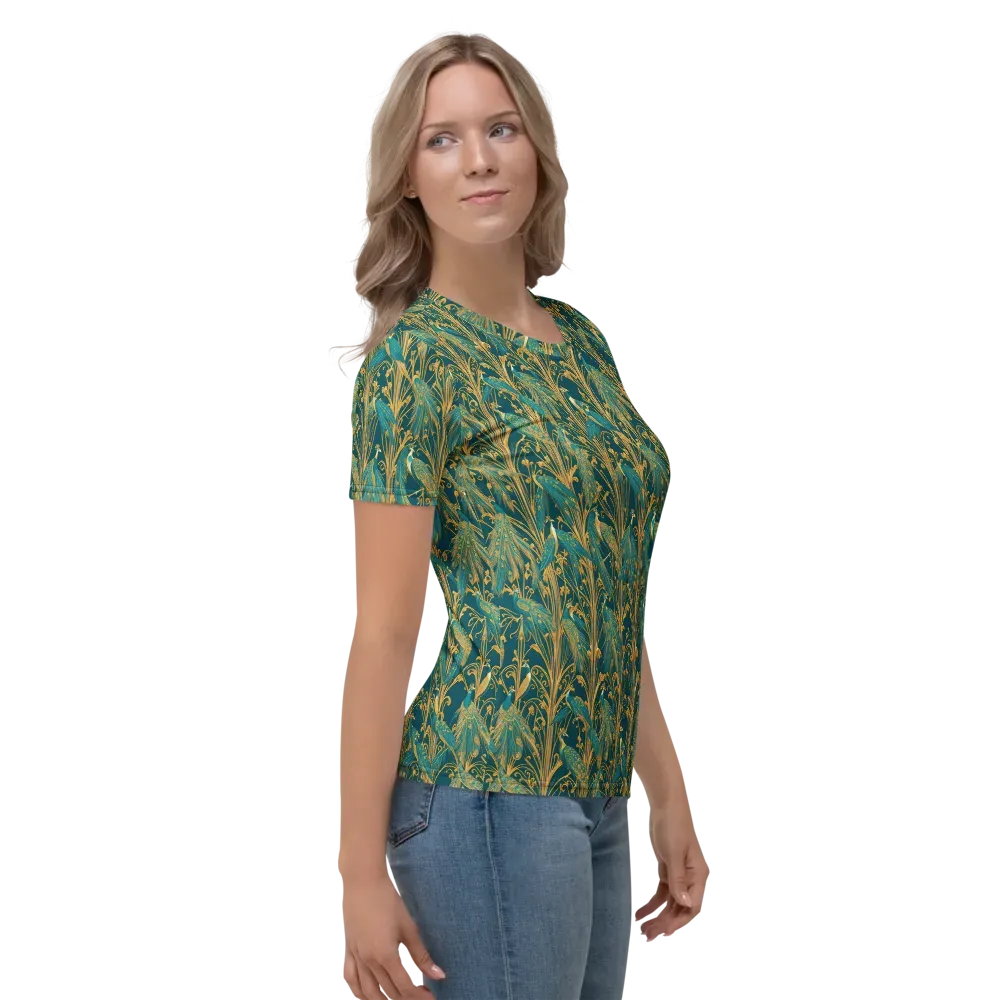 Gilded Peacock on Women's Crew Neck T-Shirt — Right