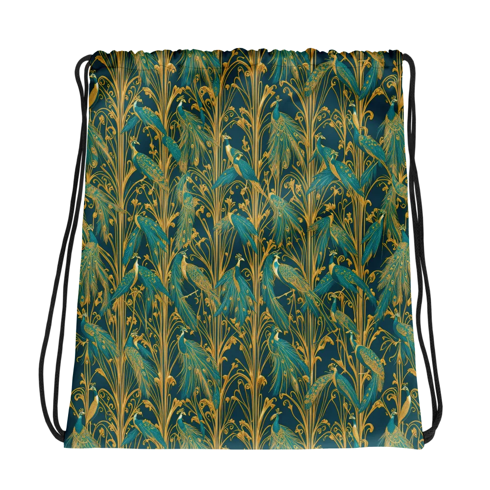 Gilded Peacock on Drawstring Bag — Photo